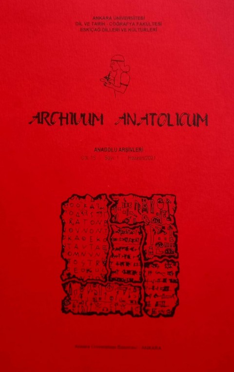 Archivum Anatolicum / Anadolu Arsivleri 15/1