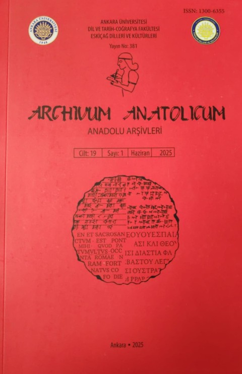 Archivum Anatolicum 19/1 / Anadolu Arşivleri 19/1 - 2025
