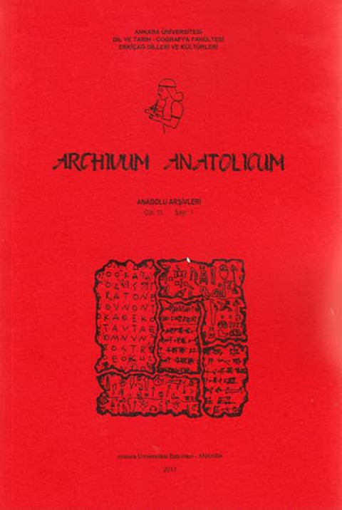 Archivum Anatolicum / Anadolu Arsivleri 11/1