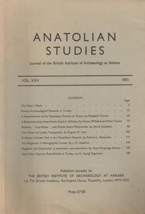 Anatolian Studies Vol. 25, 1975