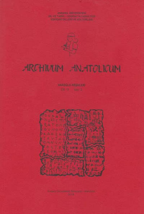 Archivum Anatolicum / Anadolu Arsivleri 13/2