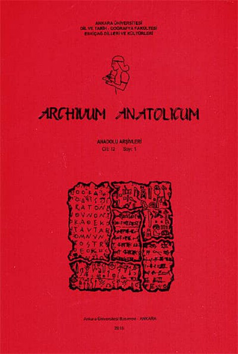 Archivum Anatolicum / Anadolu Arsivleri 12/1