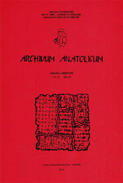 Archivum Anatolicum / Anadolu Arsivleri 12/2