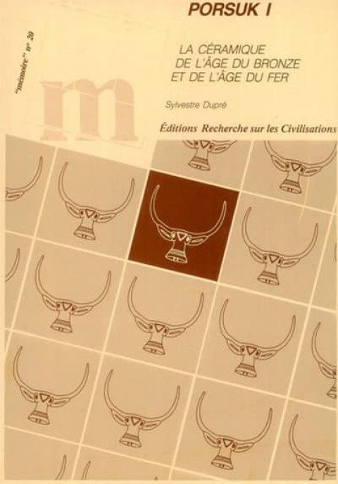 Porsuk I La Ceramique de L'âge du Bronze et de L'âge du Fer "Memoire" no 20