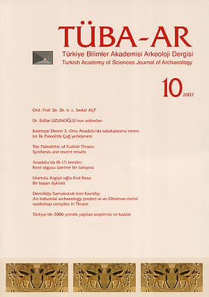 Tuba-Ar 10 - Turkish Academy of Sciences Journal of Archaeology